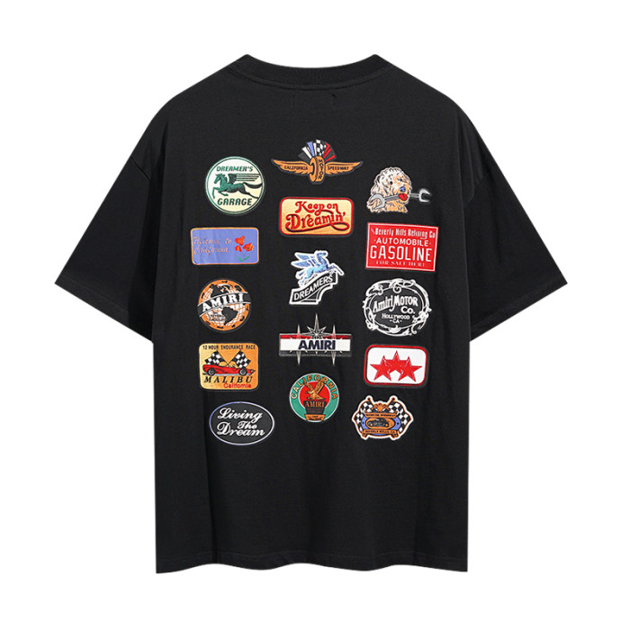 Vintage Multi Badge Sticker Double Side Print Tee 2 colors 29324262