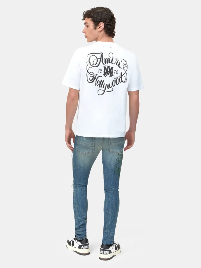 Hollywood Surrounded MA Cursive Letter Print Tee 2 colors 29324278