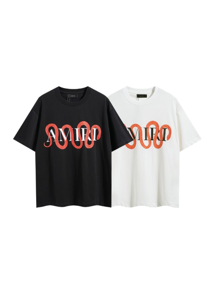 Red Snake Wrapped Letter Chest Print Tee 2 colors 29324266