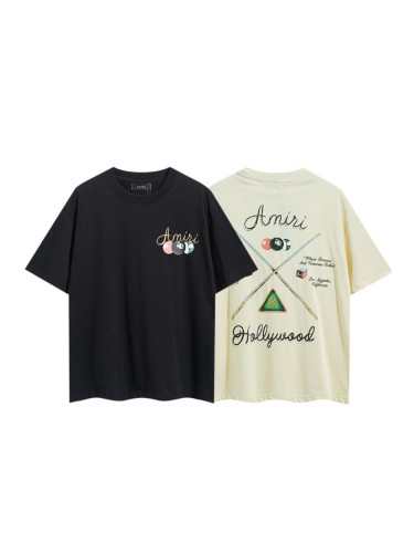 Billiard Cue Color Balls Oil Painting Style Double Side Print Tee 2 colors 29324273