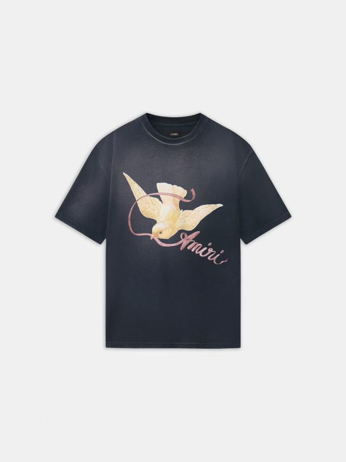 Vintage Peace Dove Ribbon Print Washed Tee 29330531