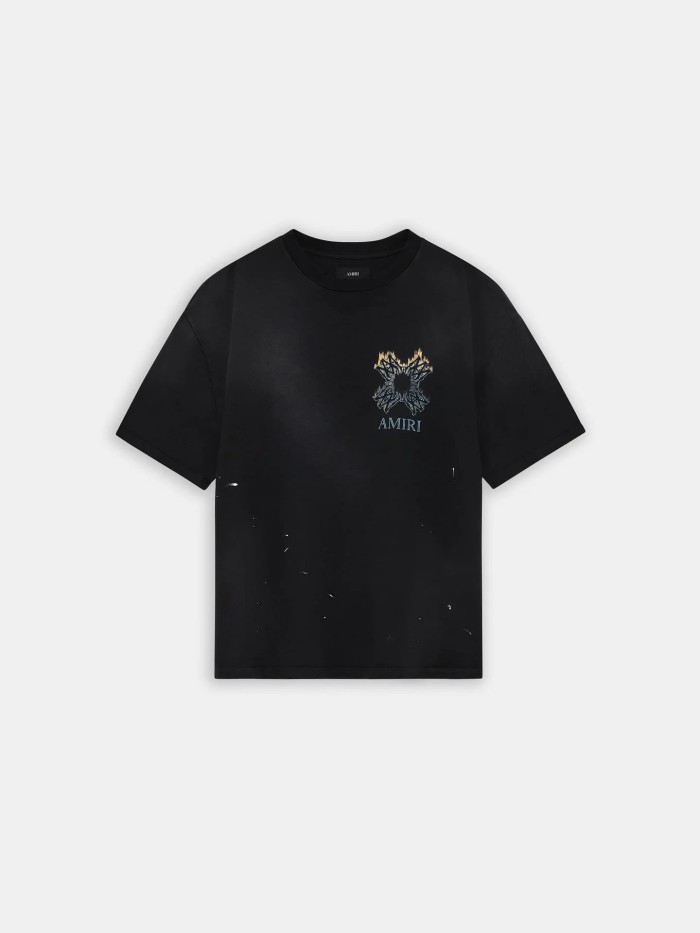 Burning Flame Cross MA Print Washed Tee 29330544