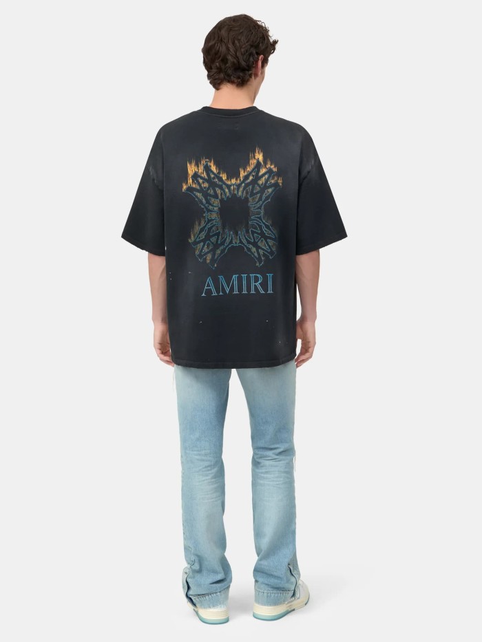 Burning Flame Cross MA Print Washed Tee 29330544