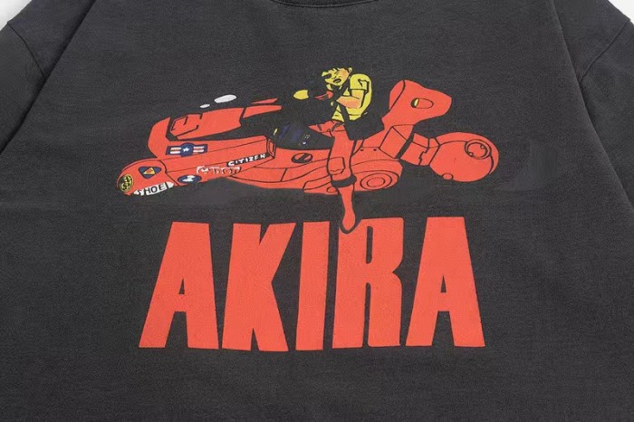 Akira Motorcycle Anime Bold Letter Back Pill Capsule Double Side Print Tee 29330602