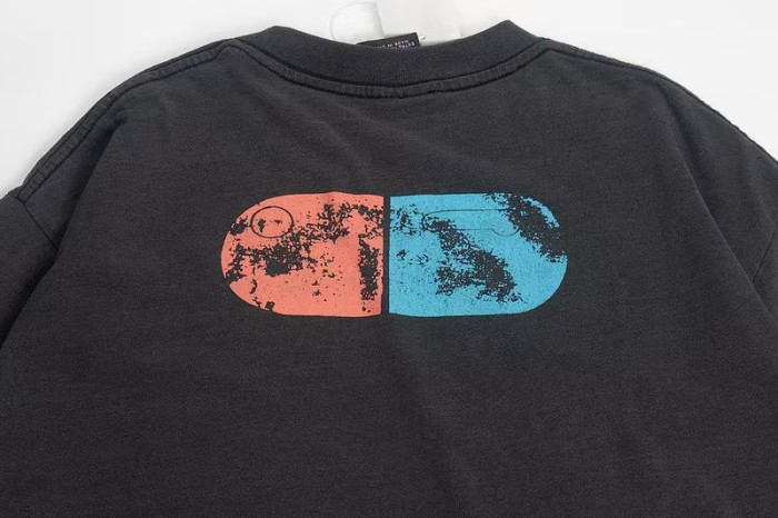 Akira Motorcycle Anime Bold Letter Back Pill Capsule Double Side Print Tee 29330602
