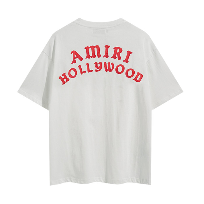 Hollywood Curved Vintage Slogan Print Washed Tee 2 colors 29330534