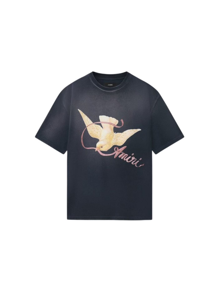 Vintage Peace Dove Ribbon Print Washed Tee 29330531