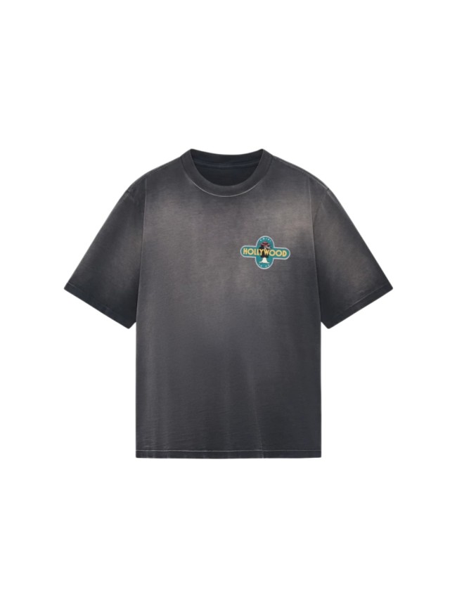 Western Wild Wolf Hollywood Badge Print Washed Tee 29330546