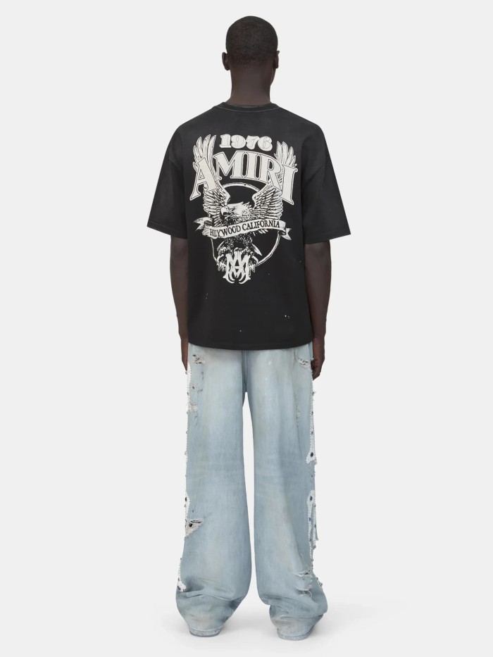 Vintage Bald Eagle Sketch Print Washed Tee 29330530