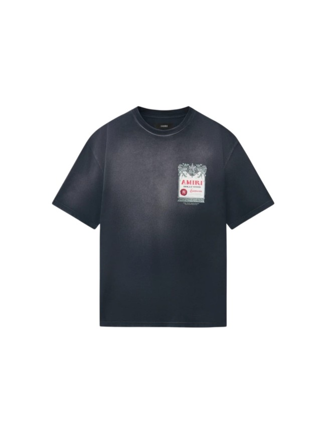 Vintage Wine Label Carved Frame Print Washed Tee 29330535