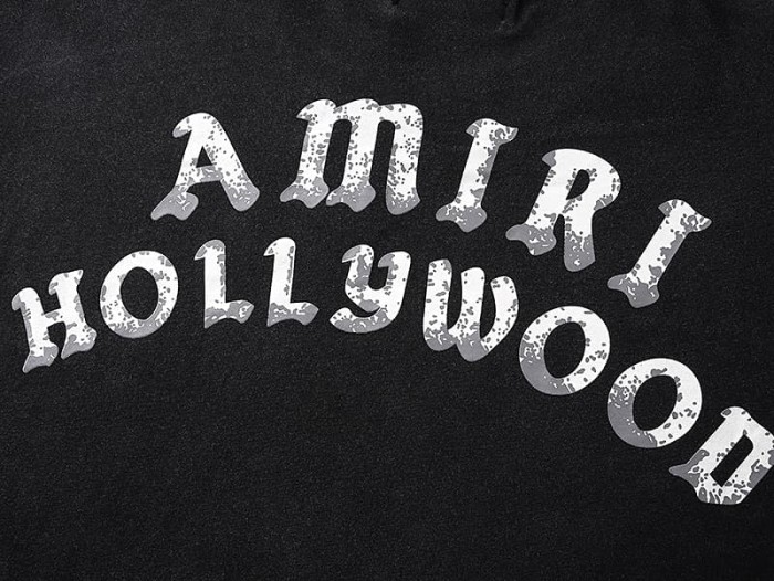 Hollywood Curved Vintage Slogan Print Washed Tee 2 colors 29330534
