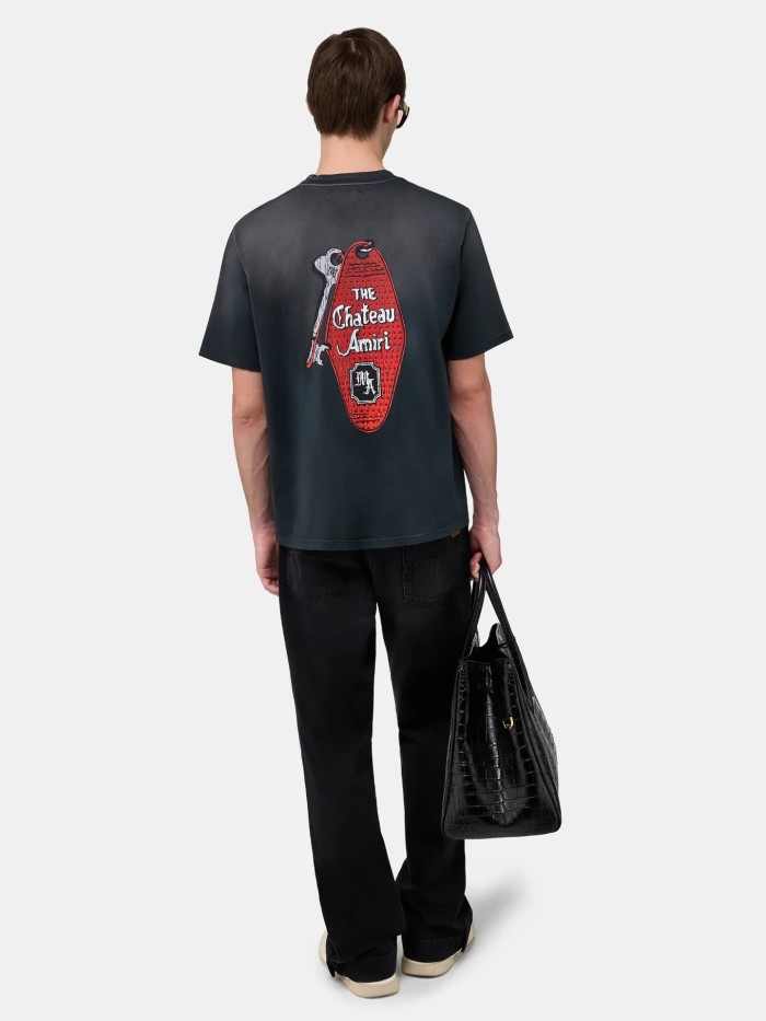 Red Tag Key Rhinestone Print Washed Tee 29330536