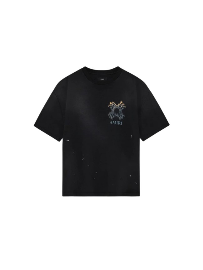 Burning Flame Cross MA Print Washed Tee 29330544