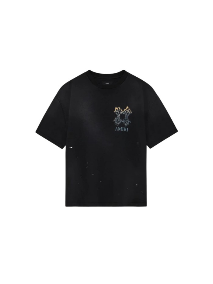 Burning Flame Cross MA Print Washed Tee 29330544