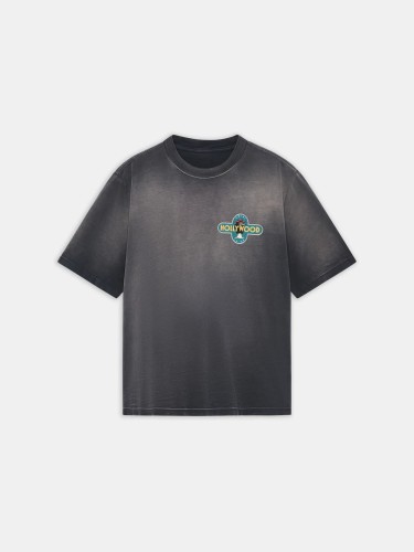 Western Wild Wolf Hollywood Badge Print Washed Tee 29330546