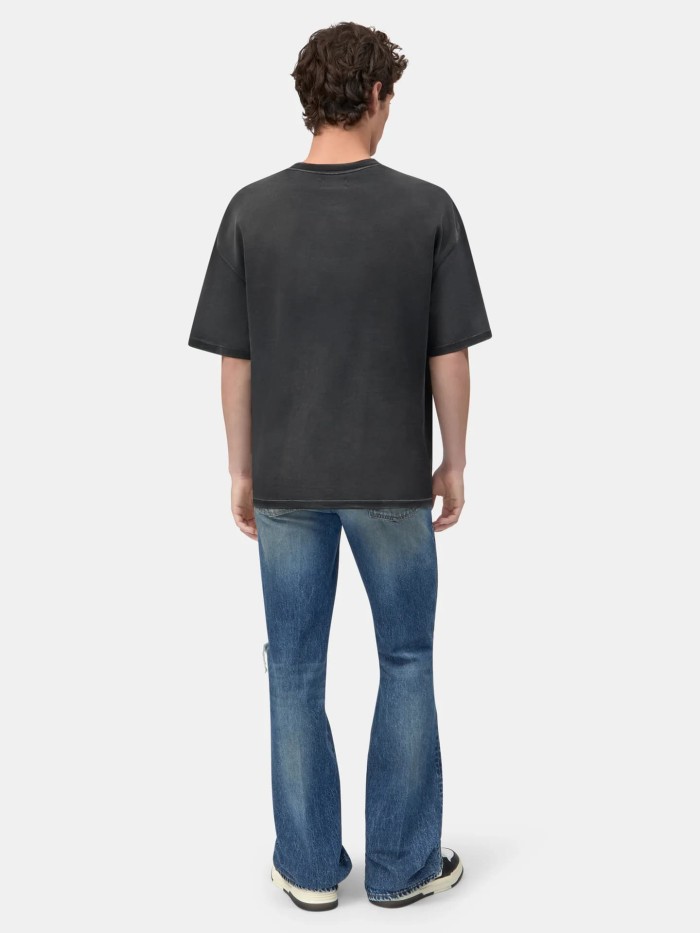 Half Flame Half Bronze Eagle Print Washed Tee 29330528