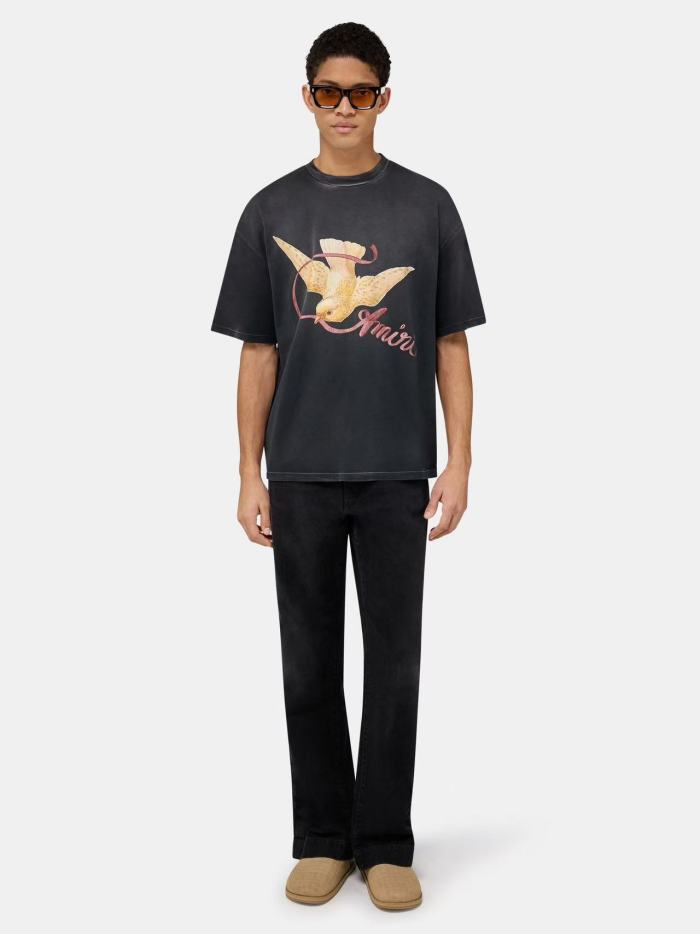 Vintage Peace Dove Ribbon Print Washed Tee 29330531