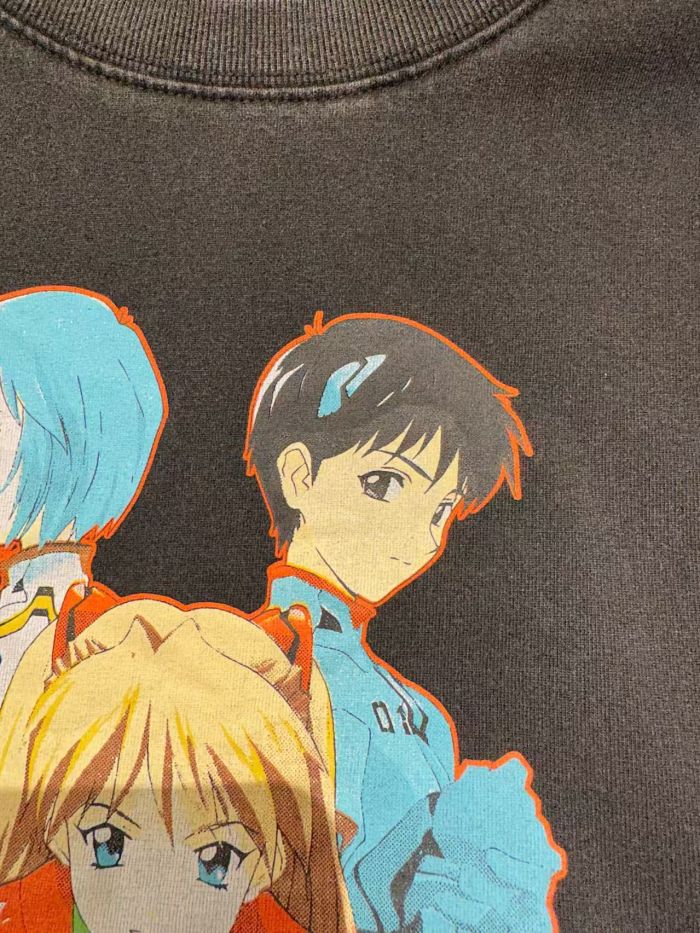 EVA Neon Genesis Evangelion Shinji Rei Asuka Trio Character Anime Japanese English Retro Print Tee 29331526