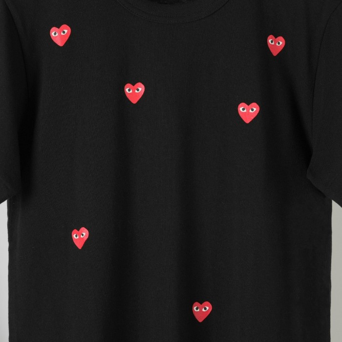 1:1 quality version Six Scattered All Over Red Heart Embroidery Crew Neck Solid Basic Couple Daily Casual Tee 3 colors 29331780