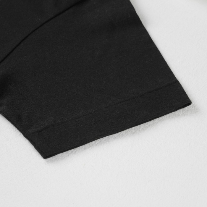 1:1 quality version Small Black Heart Embroidery Solid Crew Neck Basic Minimal Low Key Couple Tee 2 colors 29331711