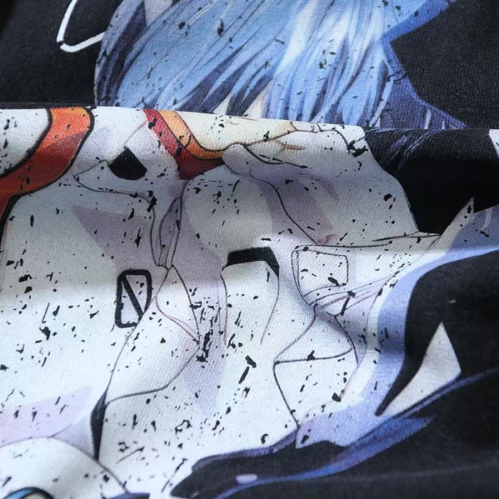 EVA Neon Genesis Evangelion Multi Look Ayanami Rei Gradient Gothic Font Anime Vintage Fade Print Tee 29331521