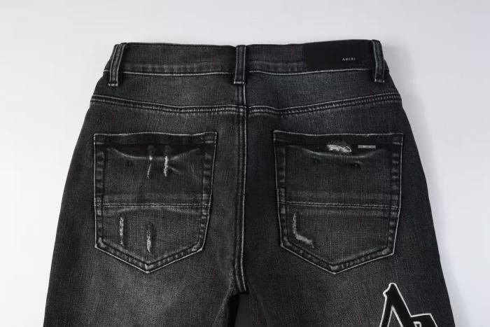 1:1 quality version RN Letter Embroidery Back Pocket Single A Distressed Whiskering Five Pocket High Waist Straight Denim Shorts 29331659