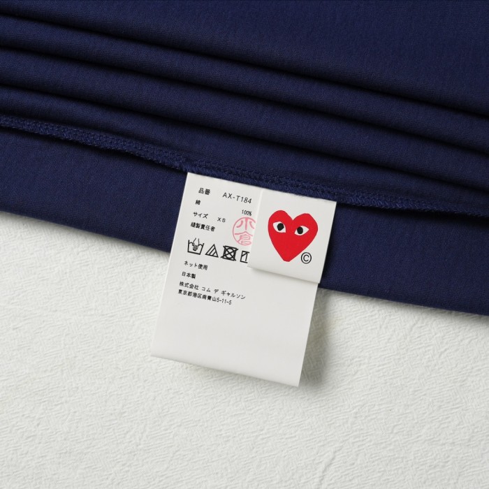 1:1 quality version Chest Oversize Solid White Heart Print Heart Corner Mini Red Eyed Heart Embroidery Couple Tee 29331841