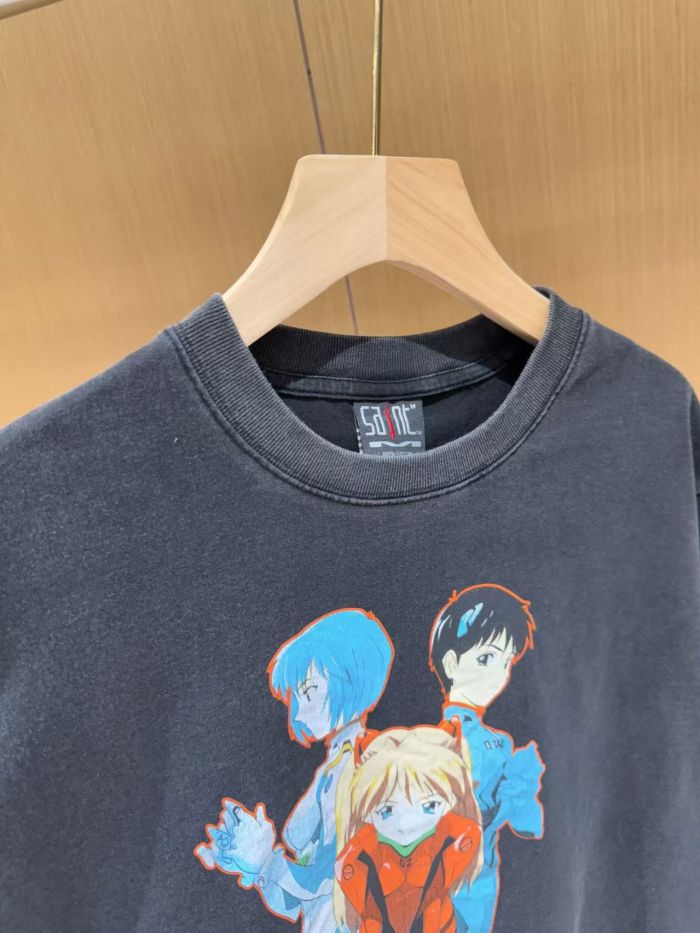 EVA Neon Genesis Evangelion Shinji Rei Asuka Trio Character Anime Japanese English Retro Print Tee 29331526