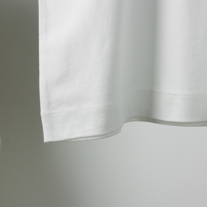 1:1 quality version Contrast Outline Heart Embroidery Solid Crew Neck Basic Tee 2 colors 29331758