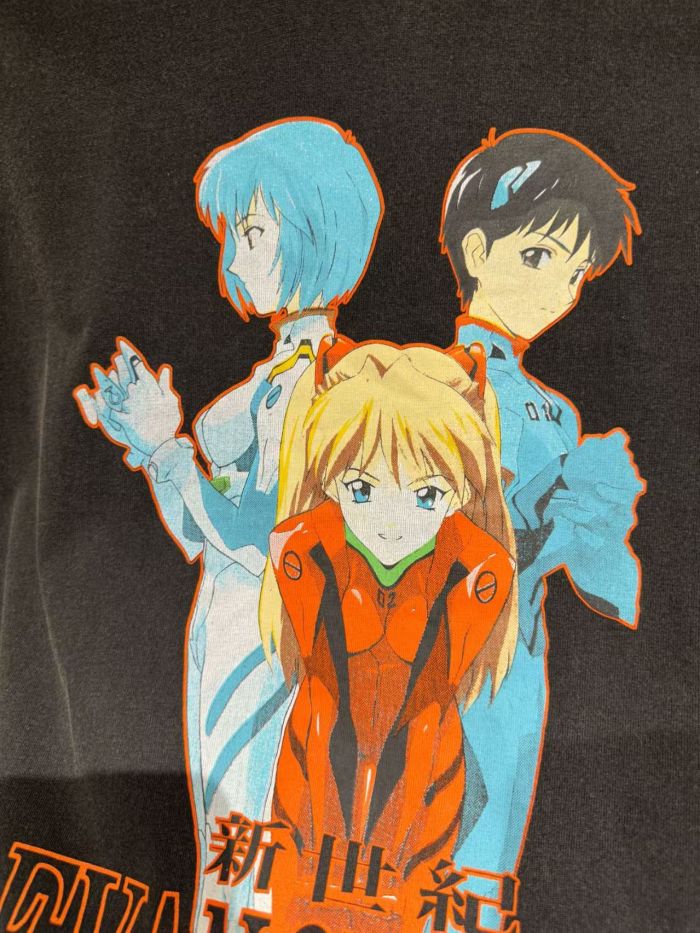 EVA Neon Genesis Evangelion Shinji Rei Asuka Trio Character Anime Japanese English Retro Print Tee 29331526