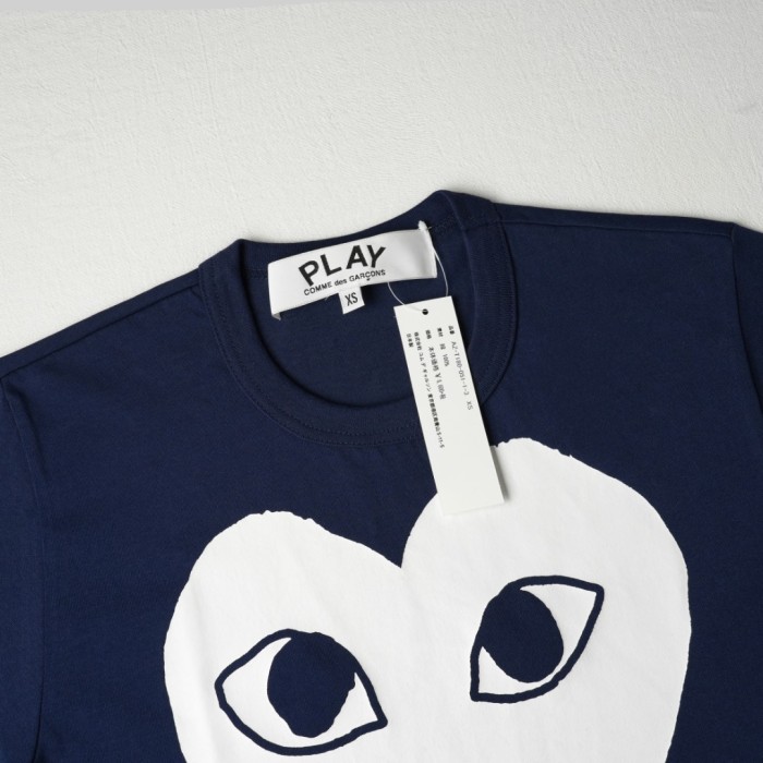1:1 quality version Chest Oversize White Hand Drawn Eyed Heart Print Bottom Full Play Letter Logo Tee 29331851
