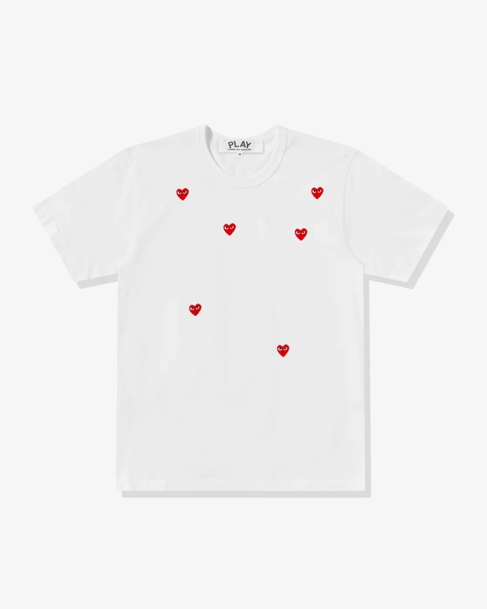 1:1 quality version Six Scattered All Over Red Heart Embroidery Crew Neck Solid Basic Couple Daily Casual Tee 3 colors 29331780