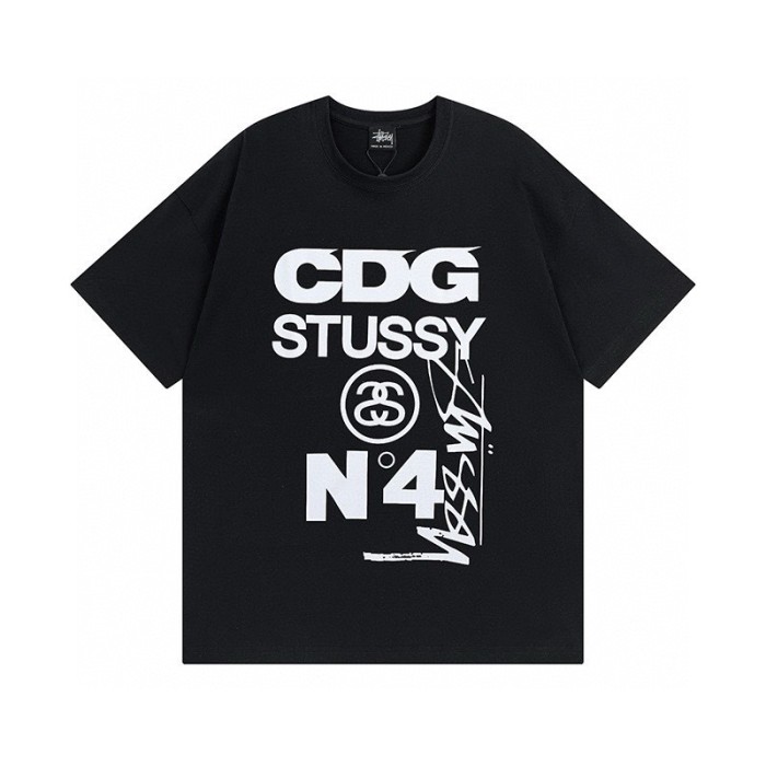 Stussy Comme Des Garcons Collab No4 Double S Interlock Logo Hand Graffiti Combined Print Tee 2 colors 29331602