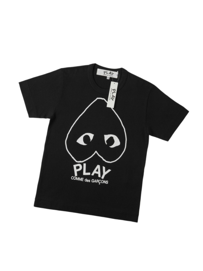 1:1 quality version Chest White Outline Spade Heart Eyed Print Bottom Full Play Letter Logo Tee 29331857