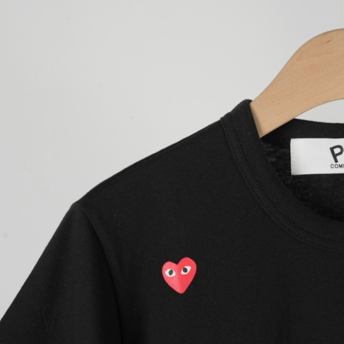 1:1 quality version Six Scattered All Over Red Heart Embroidery Crew Neck Solid Basic Couple Daily Casual Tee 3 colors 29331780