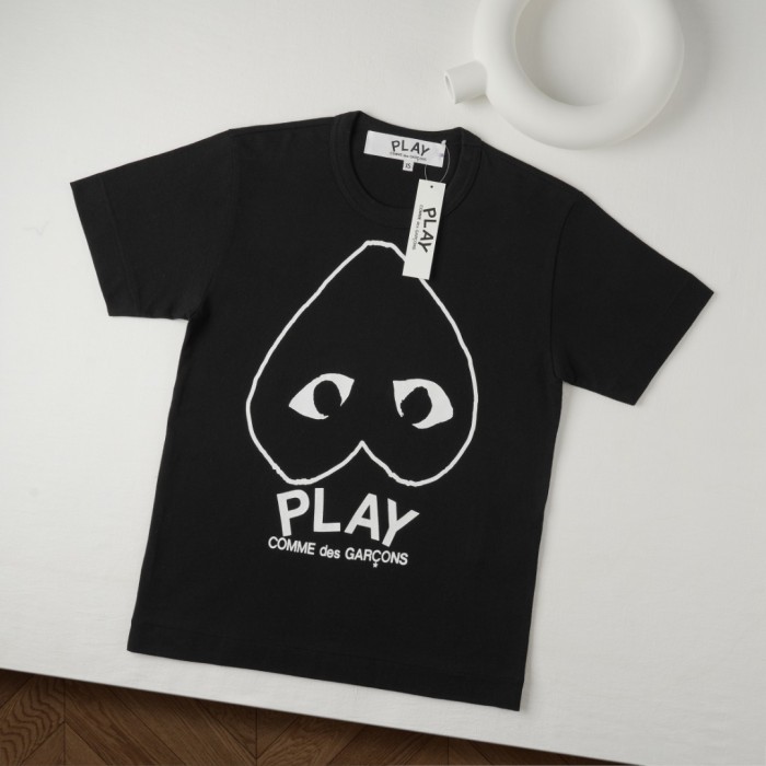 1:1 quality version Chest White Outline Spade Heart Eyed Print Bottom Full Play Letter Logo Tee 29331857