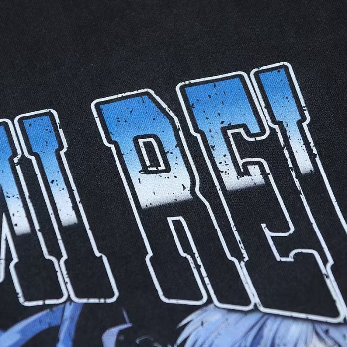 EVA Neon Genesis Evangelion Multi Look Ayanami Rei Gradient Gothic Font Anime Vintage Fade Print Tee 29331521