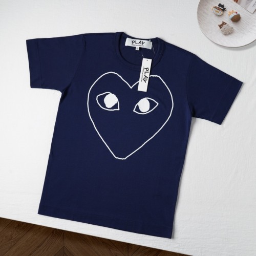 1:1 quality version Chest Oversize White Hand Drawn Outline Hollow Eyed Heart Print Couple Tee 29331835