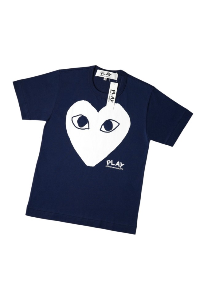 1:1 quality version Chest Oversize White Hand Drawn Eyed Heart Print Bottom Full Play Letter Logo Tee 29331851