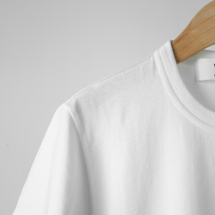1:1 quality version Contrast Outline Heart Embroidery Solid Crew Neck Basic Tee 2 colors 29331758