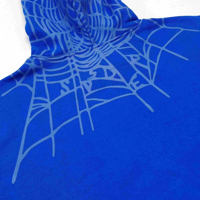 [Big & Tall for weights up to 220 lbs]1:1 quality version Graffiti Five Pointed Star Blue Mesh Zipper Hoodie & Shorts Set 29332583