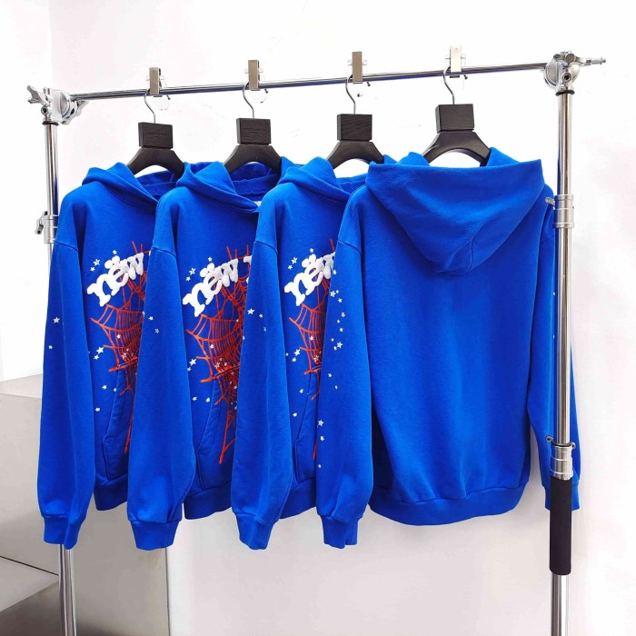 [Big & Tall for weights up to 220 lbs]1:1 quality version White NY Orange Mesh Blue Hoodie & Pants Set 29332584