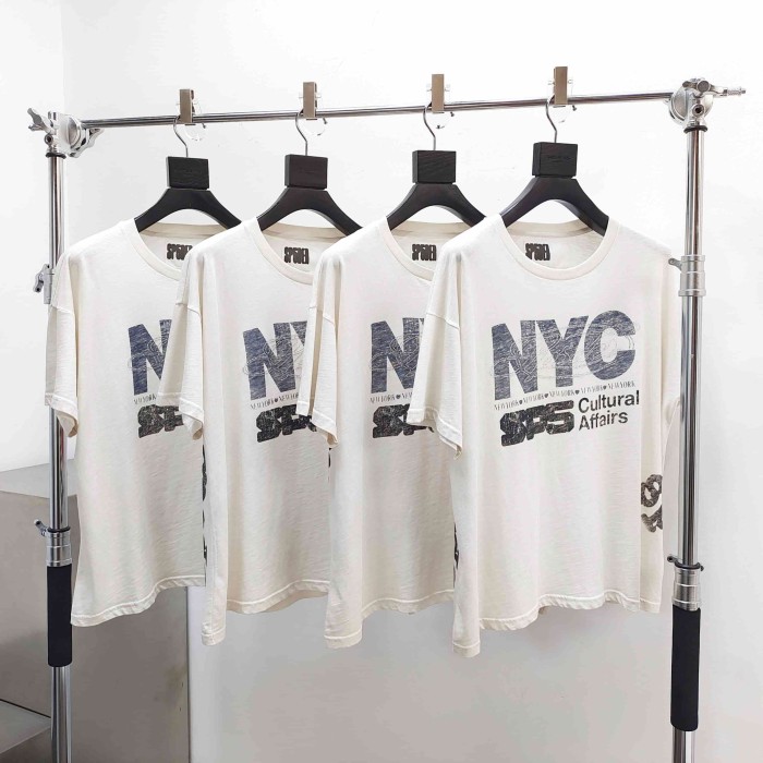 [Big & Tall for weights up to 220 lbs]1:1 quality version Rhinestone NYC Red Heart Beige Print Tee 29332580