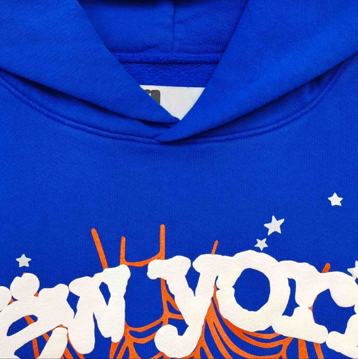 [Big & Tall for weights up to 220 lbs]1:1 quality version White NY Orange Mesh Blue Hoodie & Pants Set 29332584