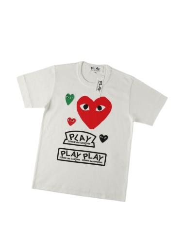 1:1 quality version Big Red Main Heart Green Red Black Tiny Heart Embroidery Print Double Play Slogan Tee 29332541