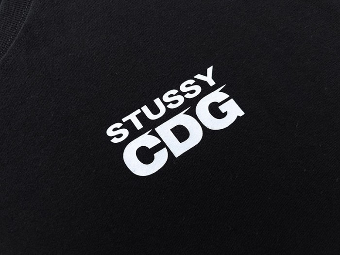 Comme Des Garcons 80-20 Collection Left Chest Logo Back Four Surfing Character Double Side Print Tee 2 colors 29332549