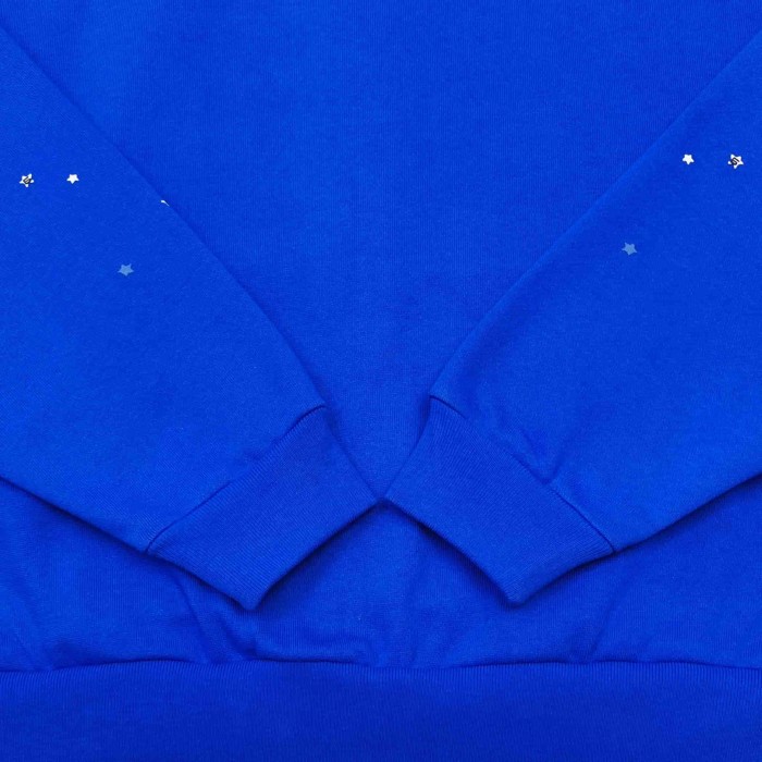 [Big & Tall for weights up to 220 lbs]1:1 quality version Graffiti Five Pointed Star Blue Mesh Zipper Hoodie & Shorts Set 29332583