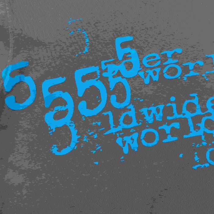 [Big & Tall for weights up to 220 lbs]1:1 quality version Blue Graffiti 555 Letter Print Tee 29332579