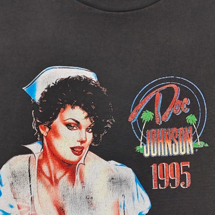 [Big & Tall for weights up to 220 lbs]1:1 quality version Vintage Sexy Nurse Print Washed Tee 29332582
