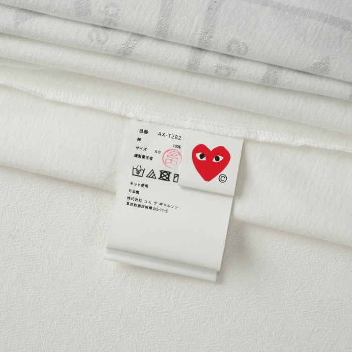 1:1 quality version Black Heart Three Tone Tiny Heart Embroidery Double Forward And Reverse Play Slogan Tee 29332544
